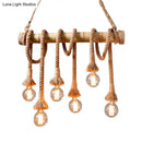 DecorBites™ Rustic Bare Bulb Pendant Light with Bamboo Pole and Rope Suspension