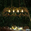 DecorBites™ Rustic Birdcage Island Pendant Light with Ivy for Restaurant Décor