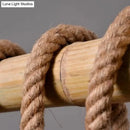DecorBites™ Rustic Brown Island Pendant Light with Rope and Bamboo Pole