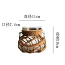 DecorBites™ Rustic Hanging Glass Vase with Hemp Rope