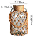DecorBites™ Rustic Hanging Glass Vase with Hemp Rope