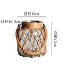 DecorBites™ Rustic Hanging Glass Vase with Hemp Rope