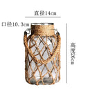 DecorBites™ Rustic Hanging Glass Vase with Hemp Rope