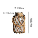 DecorBites™ Rustic Hanging Glass Vase with Hemp Rope