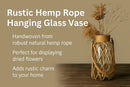 DecorBites™ Rustic Hanging Glass Vase with Hemp Rope