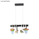 DecorBites™ Rustic LED Island Pendant Light with Flower and Bird Metallic Design