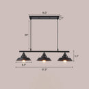 DecorBites™ Rustic Metal 3-Head Hanging Ceiling Light - Lid Shaped Bistro Island Lamp in Dark Coffee