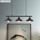 DecorBites™ Rustic Metal 3-Head Hanging Ceiling Light - Lid Shaped Bistro Island Lamp in Dark Coffee