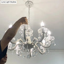 DecorBites™ Rustic Metal Candle Suspension Lamp with Crystal Draping - White Corridor Chandelier