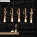 DecorBites™ Rustic Metallic Water Pipe Hanging Lamp with Hemp Rope - Black Restaurant Chandelier