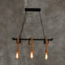 DecorBites™ Rustic Metallic Water Pipe Hanging Lamp with Hemp Rope - Black Restaurant Chandelier