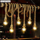 DecorBites™ Rustic Natural Rope Island Light with Industrial Bare-Bulb Suspension Design