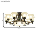 DecorBites™ Rustic Opal Glass Flower Ceiling Light Fixture with Semi Flush Mount - 9/11/13 Lights for Living Room