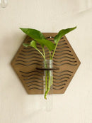 DecorBites™ Rustic Wood Wall Vase for Greenery