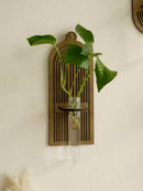 DecorBites™ Rustic Wood Wall Vase for Greenery