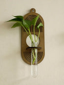DecorBites™ Rustic Wood Wall Vase for Greenery