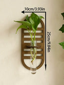 DecorBites™ Rustic Wood Wall Vase for Greenery