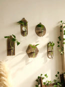 DecorBites™ Rustic Wood Wall Vase for Greenery