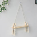 DecorBites™ Rustic Wooden Wall Shelf with Hanging Plant Storage