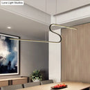 DecorBites™ S-Shape Island Pendant Metal Ceiling Lamp in Warm/White Light - Modern Design