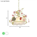 Floral orange & yellow scallop chandelier light – living room pendant