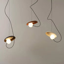 Modern black and wood scandinavian pendant light dining room