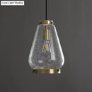 DecorBites™ Seeded Glass Pendant Light with Brass Rim - Perfect for Bedrooms
