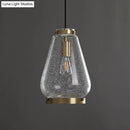 DecorBites™ Seeded Glass Pendant Light with Brass Rim - Perfect for Bedrooms