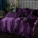DecorBites™ Silk Luxury Bedding Set: Duvet Cover, Bedsheet