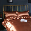 DecorBites™ Silk Luxury Bedding Set: Duvet Cover,  Sheets, Pillowcase