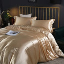 DecorBites™ Silk Luxury Bedding Set: Duvet, Sheet, Pillowcase
