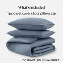 DecorBites™ Silky Cooling Duvet Cover Set, 3pcs Full/Queen/King