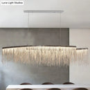 DecorBites™ Silver Metallic Tassel Chain LED Pendant Light - Post-Modern Dining Room Island Lighting