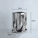 DecorBites™ Silver Ruffled Ceramic Flower Vase