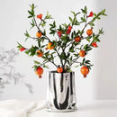 DecorBites™ Silver Ruffled Ceramic Flower Vase