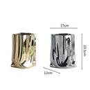 DecorBites™ Silver Ruffled Ceramic Flower Vase
