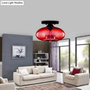 DecorBites™ Simple Style Glass Oval Flush Mount Lamp with 1 Light - Clear/Amber/Smoky Ceiling Fixture for Hallway