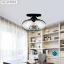 DecorBites™ Simple Style Glass Oval Flush Mount Lamp with 1 Light - Clear/Amber/Smoky Ceiling Fixture for Hallway