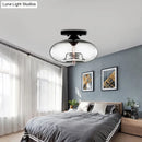 DecorBites™ Simple Style Glass Oval Flush Mount Lamp with 1 Light - Clear/Amber/Smoky Ceiling Fixture for Hallway