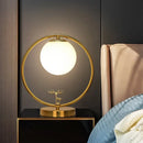 DecorBites™ Simple Style Ivory Glass Ball Table Light with Gold Night Lamp and Deer Deco