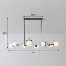 DecorBites™ Simplicity Opal Glass Molecular Island Suspension Light for Dining Rooms