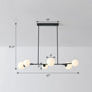 DecorBites™ Simplicity Opal Glass Molecular Island Suspension Light for Dining Rooms