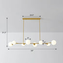 DecorBites™ Simplicity Opal Glass Molecular Island Suspension Light for Dining Rooms