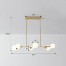 DecorBites™ Simplicity Opal Glass Molecular Island Suspension Light for Dining Rooms