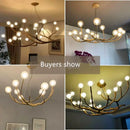 DecorBites™ Simulation Iron Tree Branch Bubble Chandelier