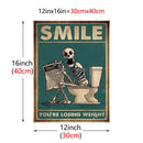 DecorBites™ Skeleton Man Squatting Toilet Canvas Wall Art