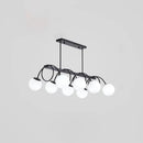 Modern black 5 globe glass chandelier dining room light 110v-120v