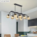 Modern black 5 globe glass chandelier dining room light 110v-120v