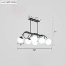 Modern black 5 globe glass chandelier dining room light 110v-120v