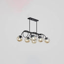 Modern black 5 globe glass chandelier dining room light 110v-120v
